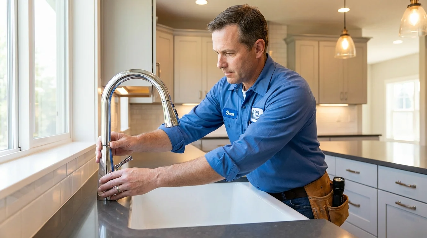 Kitchen faucet installation by Johns Plumbing LLC in Celoron